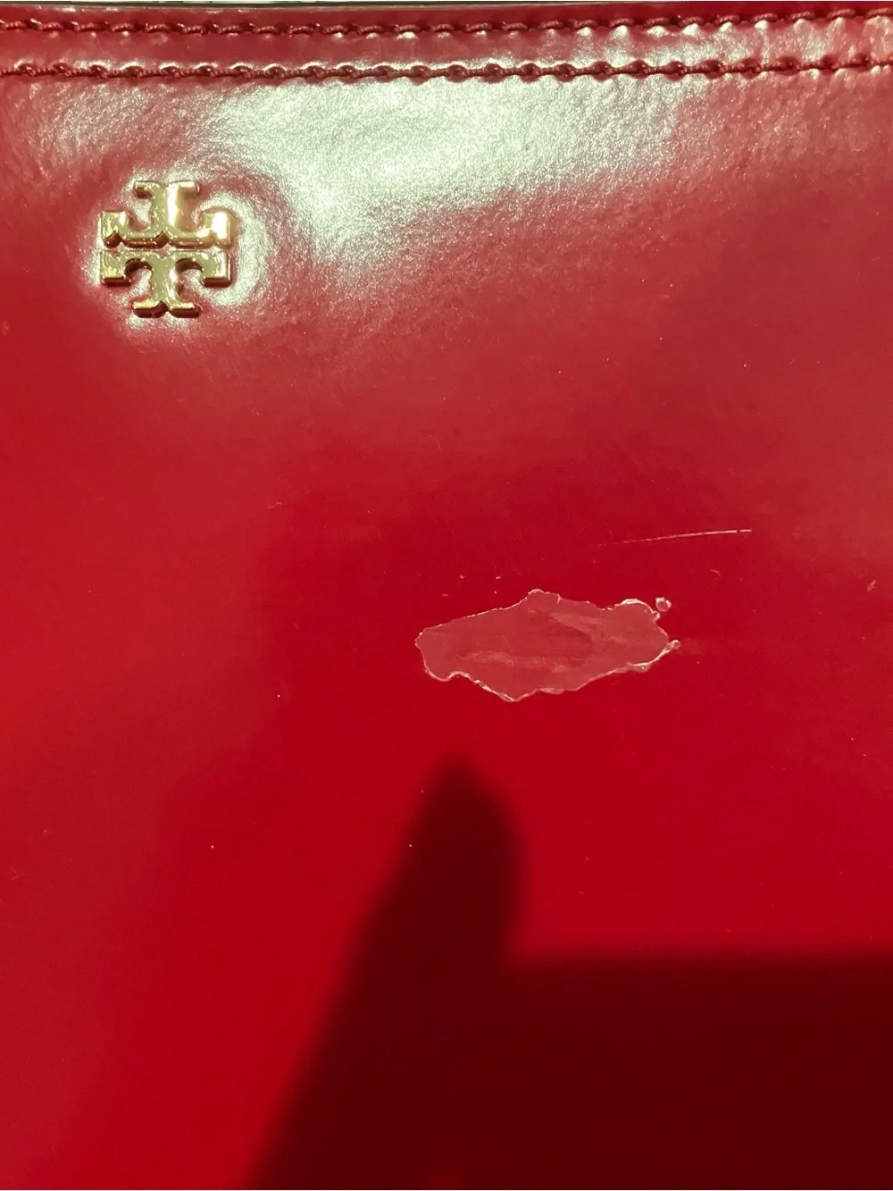 Tory Burch Lipstick Red Patent Leather Crossbody with Wide Adjustable Strap